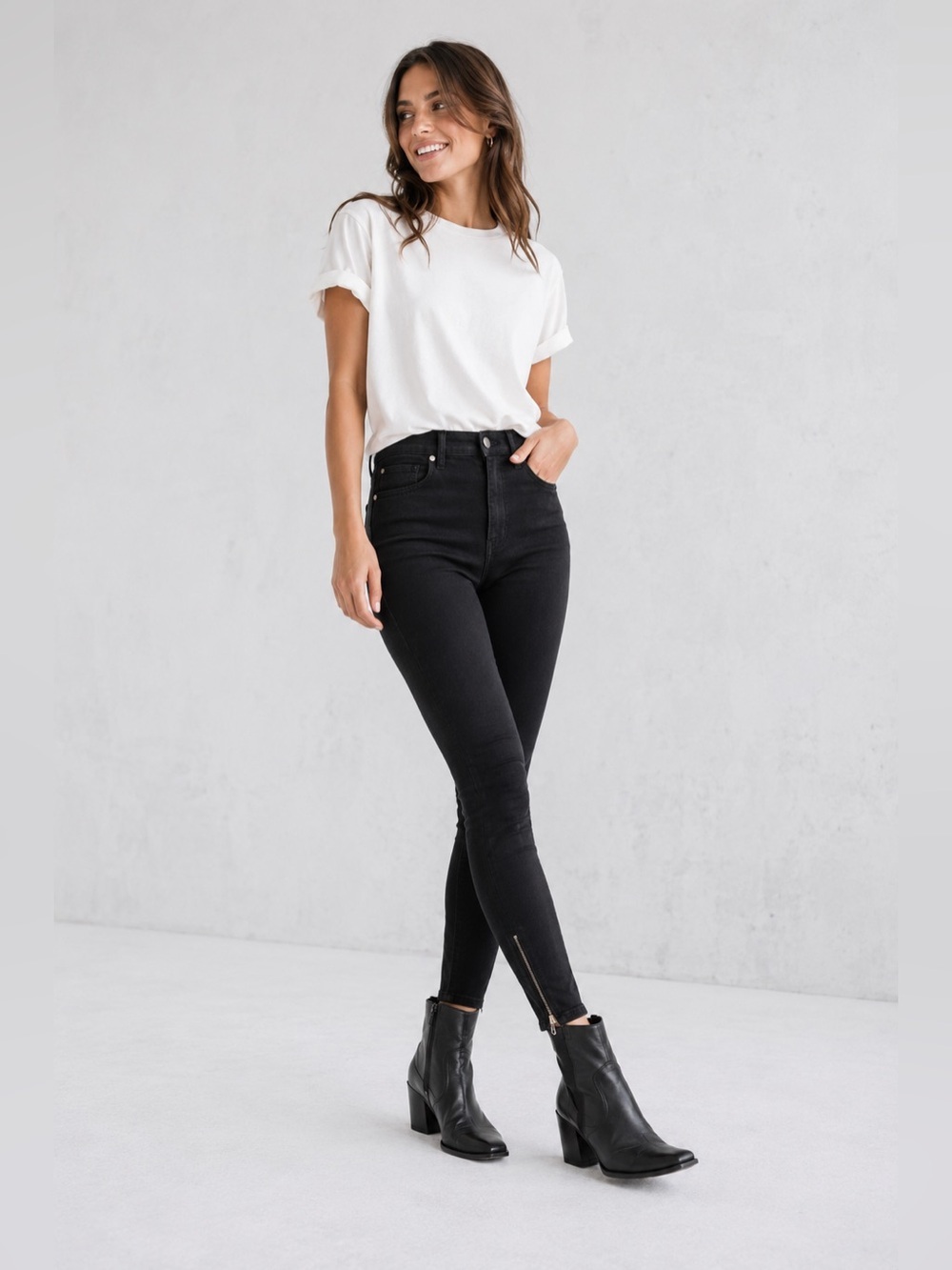 BDG Urban Outfitters Moto Skinny Jeans Zip Ankle Size 26 Black Wash